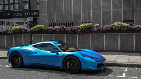 Download wallpaper for 1400x1050 resolution | Blue Ferrari 458 Italia Hamann supercar | cars ...