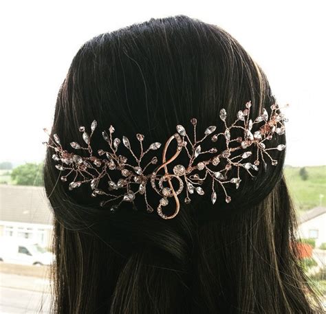 Musical Note Hair Piece Musical Note Comb Vine Rose Gold Or Etsy Uk