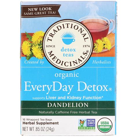 Traditional Medicinals Organic Everyday Detox Tea Dandelion 16 Wrapped Tea Bags 05 Oz 1 5