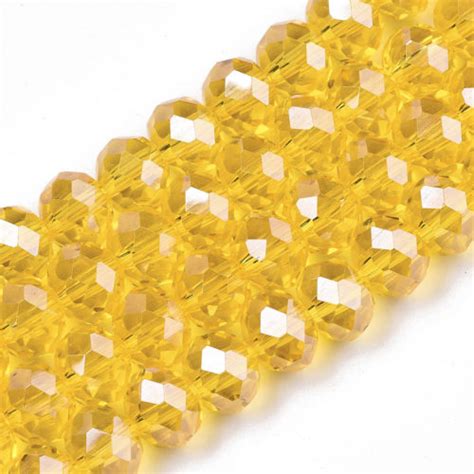 Luster Crystal Rondelle Bead Citrus Yellow Riverside Beads