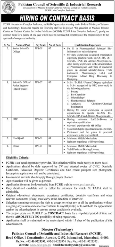 Latest Pcsir Islamabad Jobs 2023 2024 Job Advertisement Pakistan