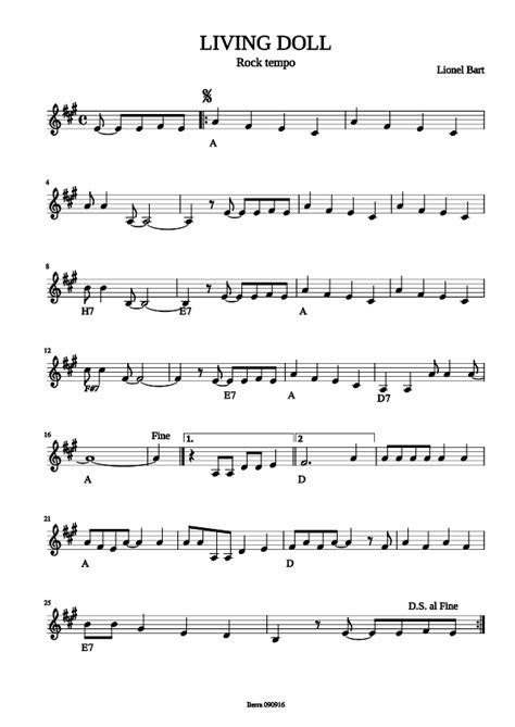 Living Doll Sheet Music For Woodwinds Group Solo