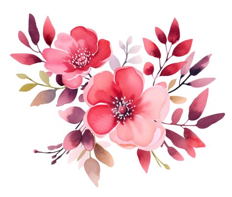 Pink Watercolor Flowers Isolated 27851251 Png