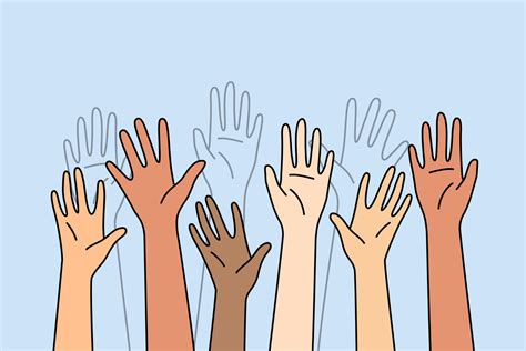 Closeup Of Multiracial Hands Raise Up In Air Diverse Interracial People Palms Rise Up Volunteer