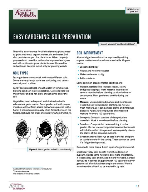 Easy Gardening: Soil Preparation | Publications | AgriLife Learn