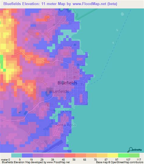 Elevation of Bluefields,Nicaragua Elevation Map, Topography, Contour