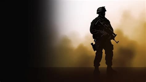 Premium AI Image | Soldier salute Silhouette on sunset sky War army military guard concept