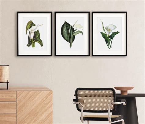 Wall Art Prints Lily Wall Art Flower Wall Art Minimalist Etsy Uk