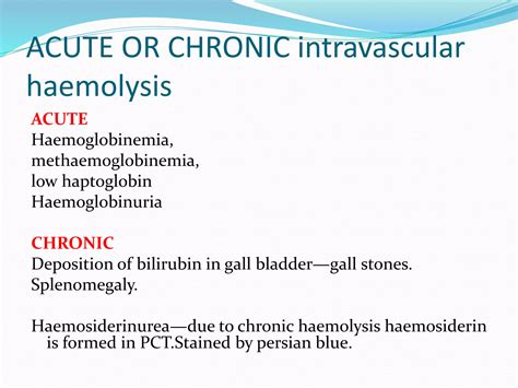 Approach To A Patient With Hemolytic Anaemia Ppt