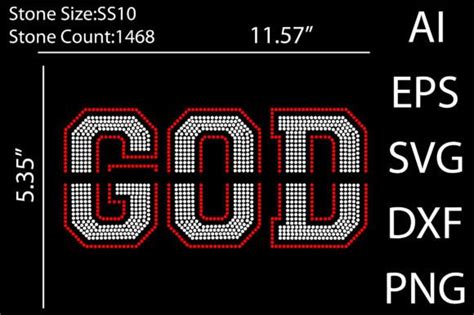 God Rhinestone Templates Design Graphic By Design Box Creative Fabrica