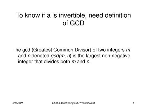 Gcd Csci 284162 Spring 2009 Gw Ppt Download