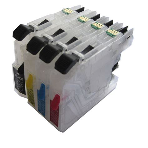 Lc Bk C M Y Refillable Ink Cartridge For Brother Dcp J W Dcp