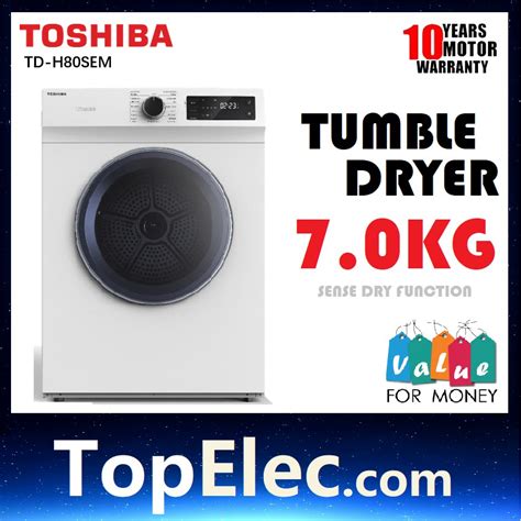 Toshiba Kg Sensedry Tumble Dryer Td H Sem Mesin Kering Toshiba Dryer