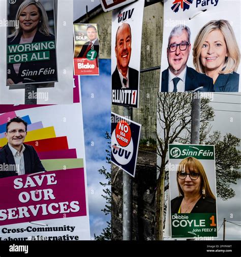 A Montage Of Election Posters For The Forthcoming Local Elections In Northern Ireland Posters