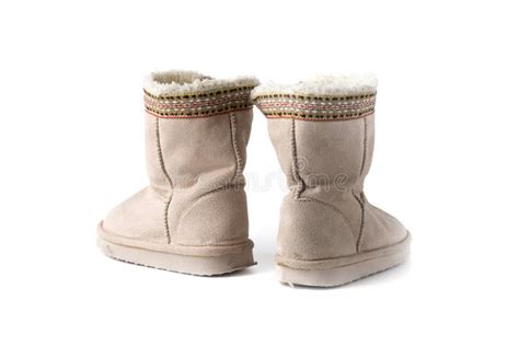 Kids Warm Winter Boots with Fur Stock Photo - Image of fashion ...