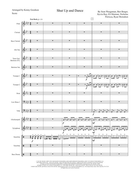 Shut Up And Dance Arr Kenny Goodson By Walk The Moon Sheet Music For Marching Band At Sheet