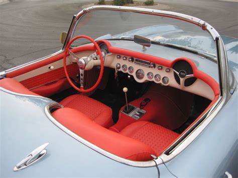 SMALL WORLD... 1957 Arctic Blue / Venetian Red Interior Both Tops Great ...