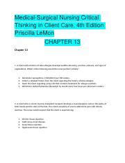 Medical Docx Docx Medical Surgical Nursing Critical Thinking In