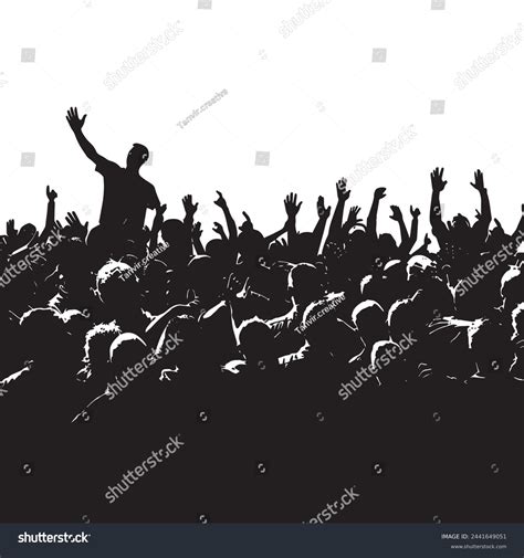 Crowd People Silhouette Sports Fans Stock Vector (Royalty Free