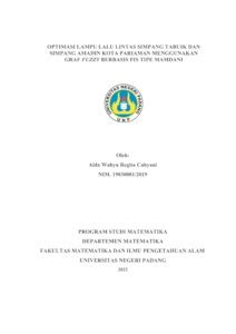 Optimasi Lampu Lalu Lintas Simpang Tabuik Dan Simpang Amadin Kota