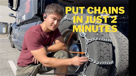 How To Put Chains On Semi Truck Tire In Just 2 Minutes YouTube