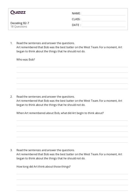 Decoding Words Worksheets On Quizizz Free Printable