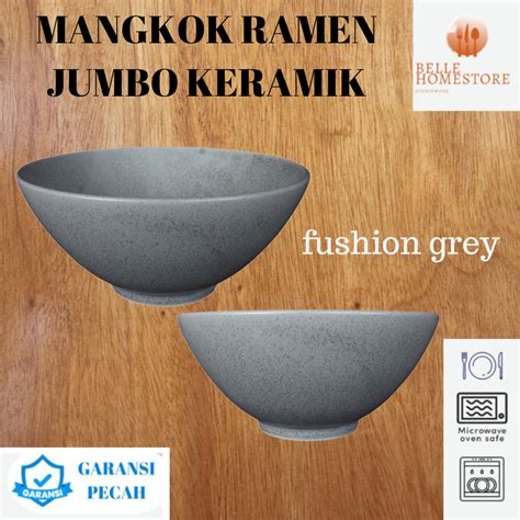 Jual MANGKOK RAMEN JUMBO KERAMIK AESTHETIC FUSHION GREY BELLE HOMESTORE