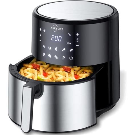 1700W Friteuse Sans Huile 8L Xxl Température Réglable Hot Air Fryer