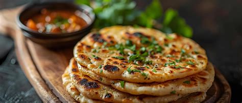 Premium Photo Aloo Paratha From India On A White Background Concept