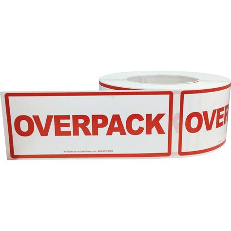 Overpack Warehouse Labels | Shipping Warning for Overpacking ...