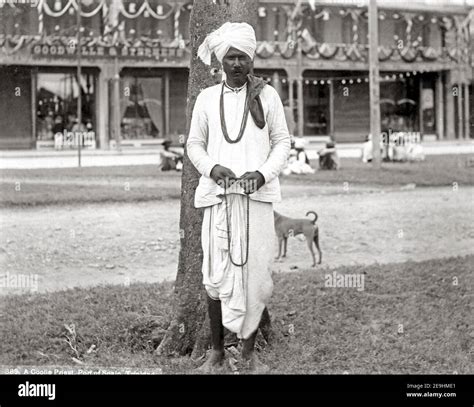 Late 19th Century Photograph Indian Priest Port Of Spain Trinidad