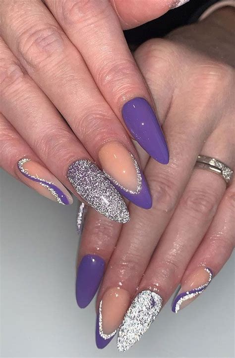 30 Glitter Nails To Bright Up The Season Blue Purple Glitter Nails