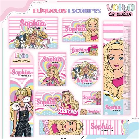 Etiquetas Escolares Barbie Digital Gr Tis