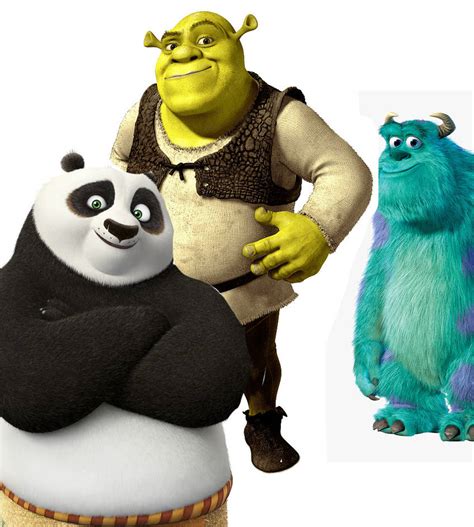 Po meets Shrek and Sulley by SteveIrwinFan96 on DeviantArt