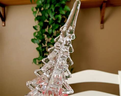 Vintage Glass Christmas Tree Glass Christmas Tree Clear Glass Christmas Tree Crystal Lead