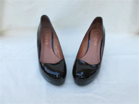 Womens Black Patent Leather High Heel Shoes Size Uk 8 £8 00 Picclick Uk