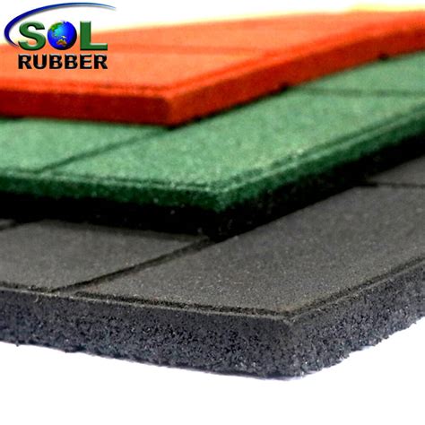 Sol Rubber Outdoor Colorful Playground Interlock Rubber Floor Tile