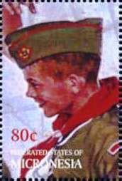 Stamp Paintings Of Boy Scouts By Norman Rockwell Micronesia