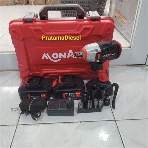 Jual Impact Cordless Wrench Monake Volt Baterai Bor Baterai Buka