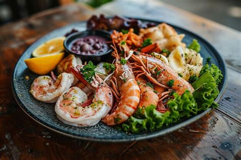 Premium Photo Freshness Of Seafood On Plate A Gourmet Meal For Lunch