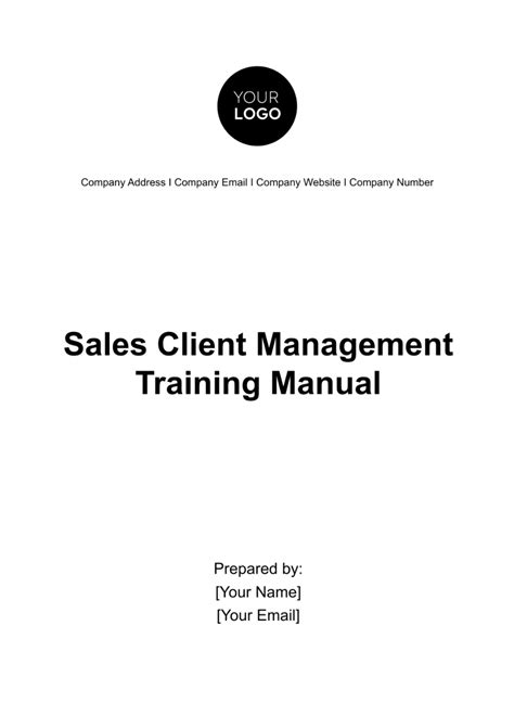 sales client management training manual template  edit