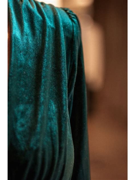 Robe Verte En Velours Anne Sophie