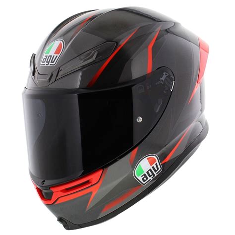 Agv K S Slashcut Gloss Black Red Full Face Motorcycle Helmet New