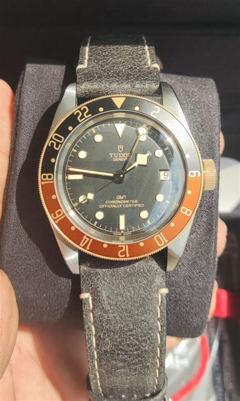 TUDOR Black Bay Gmt Leather Strap On Carousell