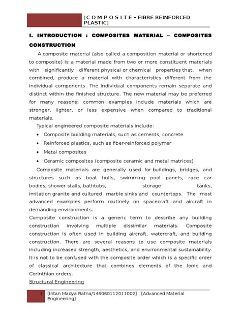 An In-Depth Look at Composite Materials and Fibre-Reinforced Plastics ... 
