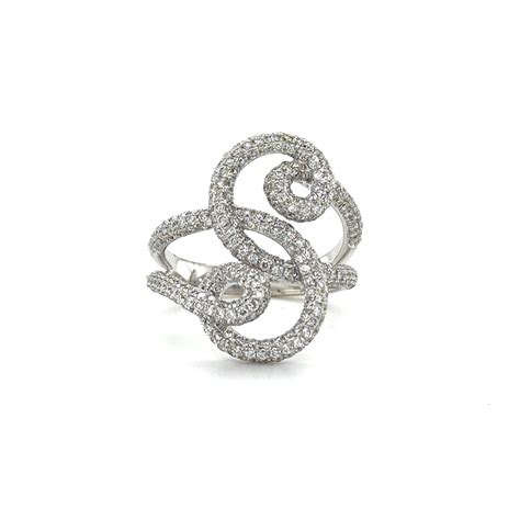 14K White Gold Diamond Swirl Ring | Rocky Mountain Gold & Silver Exchange