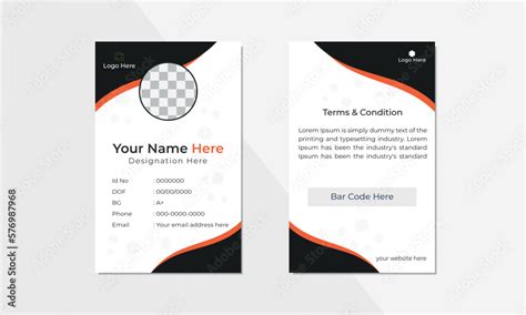 Modern colorful icon collection. Employee ID,Creative id card design for your company employee ...