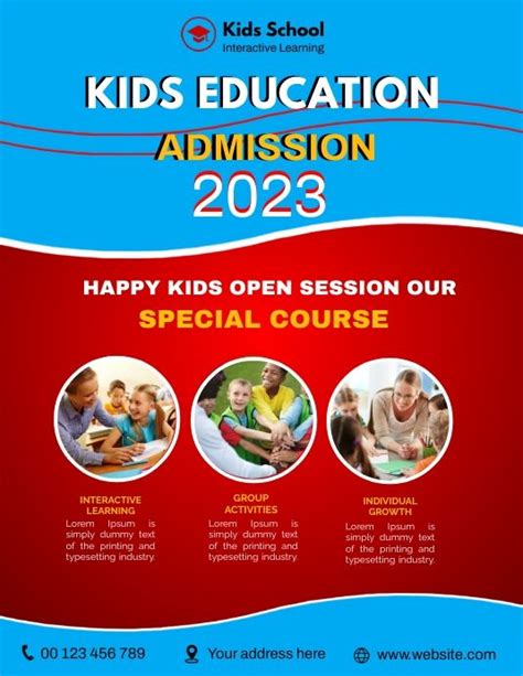 School Template Flyer Template Interactive Learning Kids Learning