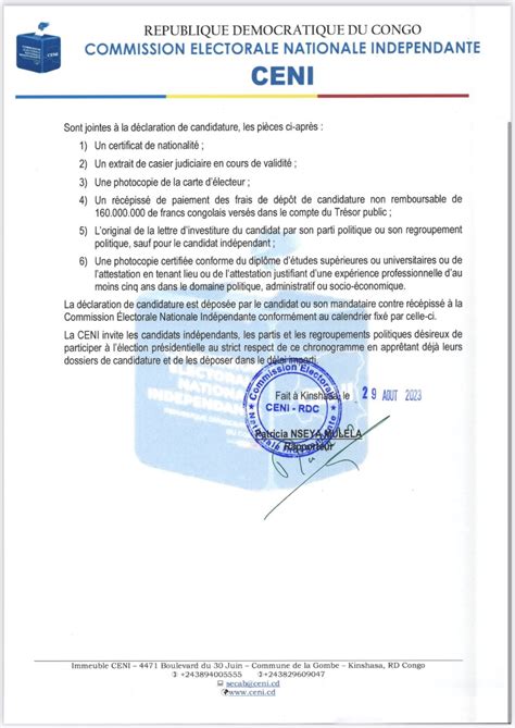 Pr Sidentielle En Rdc Voici Les Conditions Pour Tre Candidat