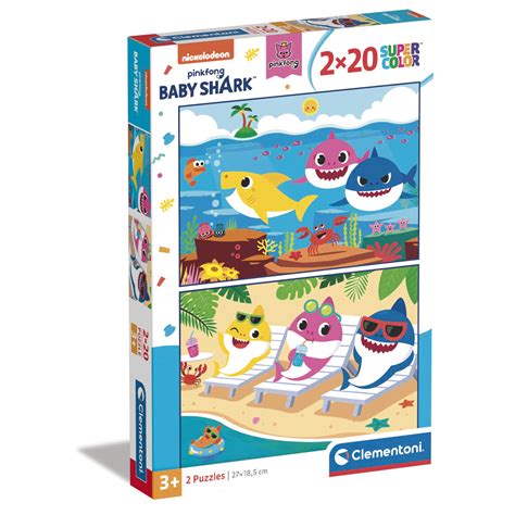 Clementoni Supercolor Puzzle Baby Shark 2x20 Pezzi Puzzle Bambini 3